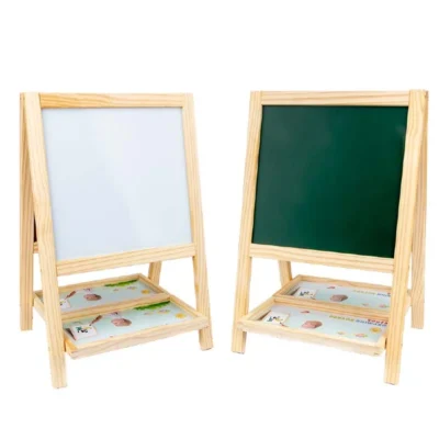detska drvena tabla za crtanje dvostrana so magnetni bukvi i broevi