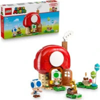 LEGO Super Mario kukja so Blue Toad Green Toad crven pokriv i dodatoci za zabava