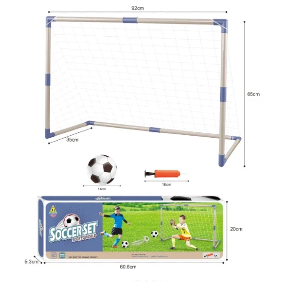 fudbalski gol za deca 92 x 65 cm so mrezha topka i pumpa