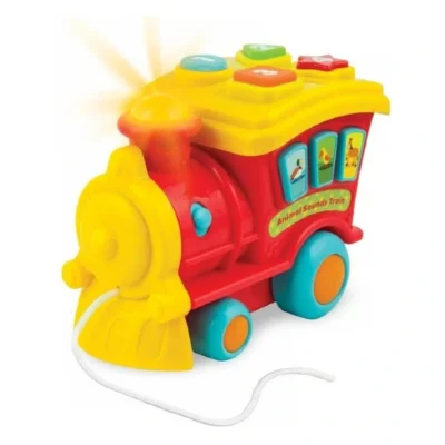 Играчка за влечење за бебе Winfun воз со звук