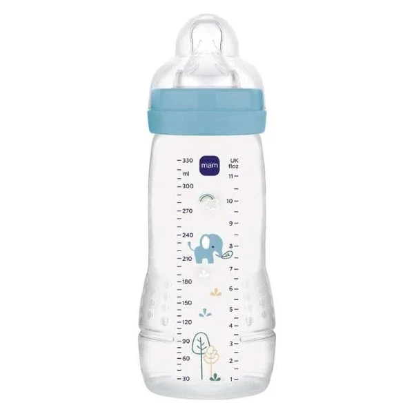 shishe za bebe 330 ml MAM Easy Active vo plava svetlovioletova i krem boja