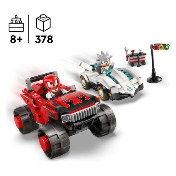 LEGO Sonic тркачки сет – Silver против Knuckles – слика 3