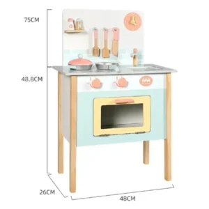 Детска кујна со додатоци од дрво 75 cm – слика 2