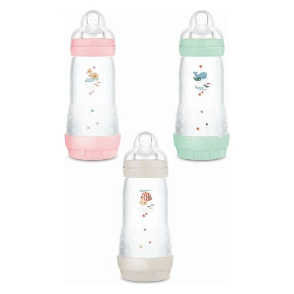 shishe protiv grchevi 320 ml MAM Easy Start vo rozeva zelena i krem boja