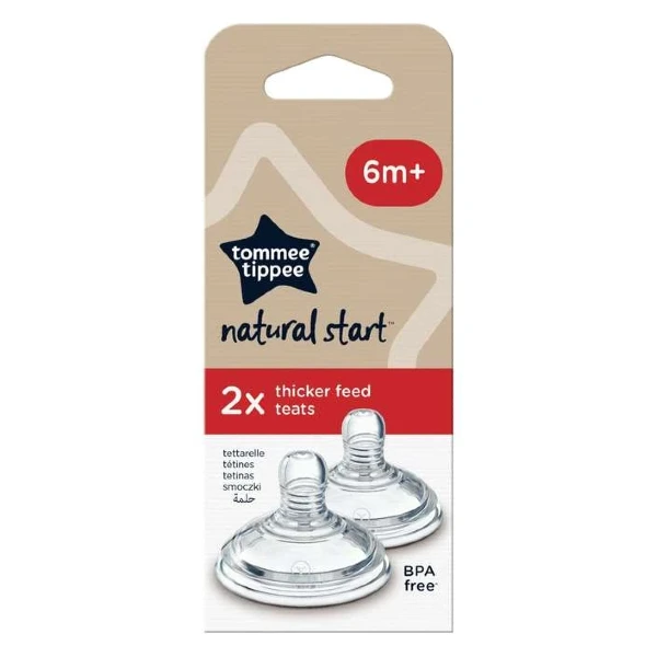 silikonski cucli za hranene Tommee Tippee Natural Start Fast 6+ dve parcinja