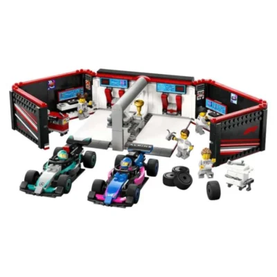 LEGO City 60444 – sostavena F1 garazha so dva bolida