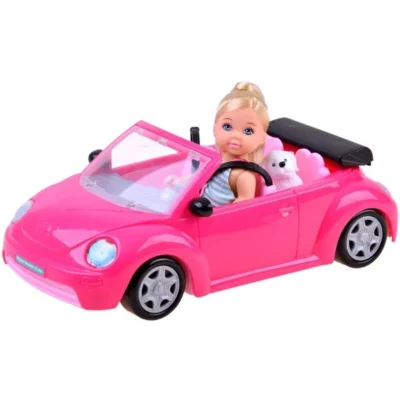kukla Kiki so rozov kabriolet – Mala kukla Kiki so rozov kabriolet i kuchence Masen Toys 11 sm