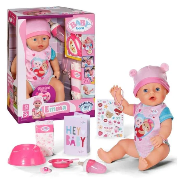 BABY born Ema – Bebe BABY born Ema shto pie i mochka, 43 sm so dodatoci