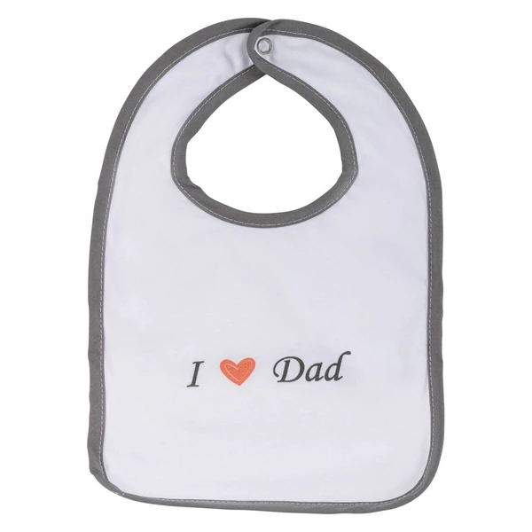 Бело лигавче Bubaba со сив раб, I love mom или I love dad – I love dad