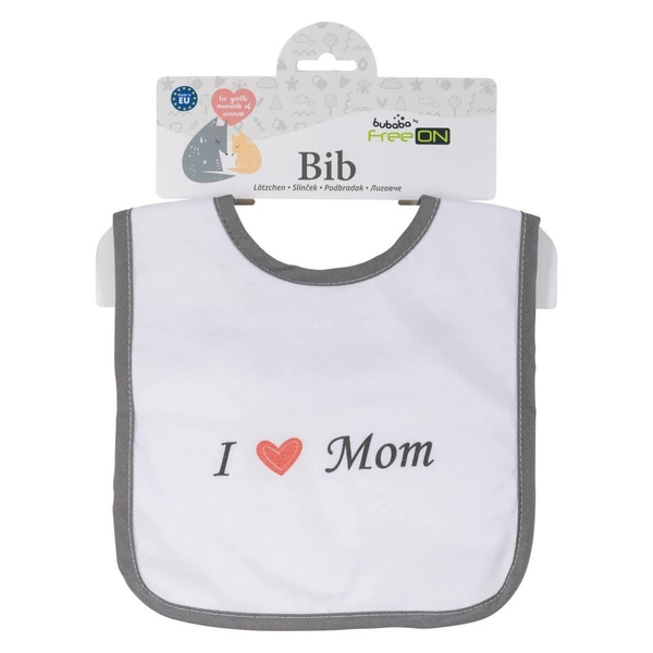 Бело лигавче Bubaba со сив раб, I love mom или I love dad – дополнителен приказ 3