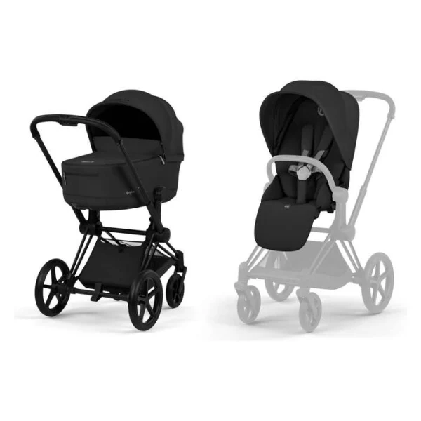Kolichka 2 vo 1 Cybex Priam Comfort Platinum vo crna boja