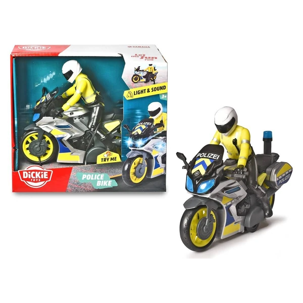 Полициски мотоцикл Dickie Yamaha со фигура и сирена – дополнителен приказ 1