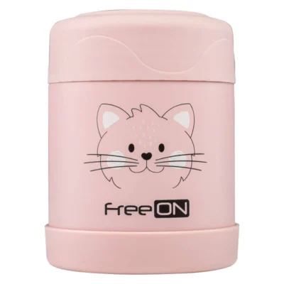 Термос за храна FreeON 350 ml, Маче или Лав – Маче, Розова