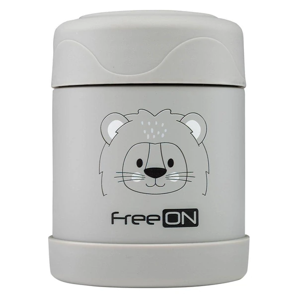 Термос за храна FreeON 350 ml, Маче или Лав – Лав, Сива