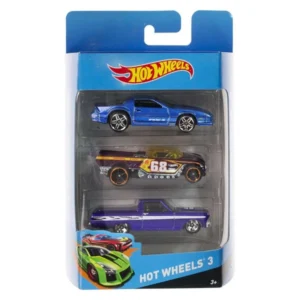 Комплет Hot Wheels со 3 автомобила – Два сини автомобила и кафеав модел