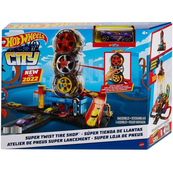Автоработилница Hot Wheels City Super Twist Tire Shop со автомобил – дополнителен приказ 4