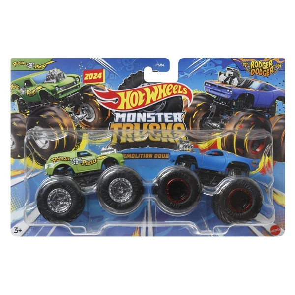 Двоен комплет Hot Wheels Monster Trucks Demolition Doubles, 1:64 – Poison Pinto и Rodger Dodger