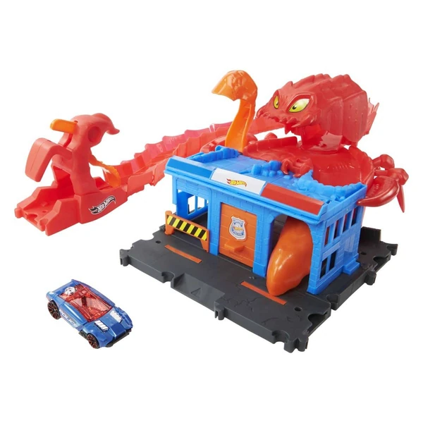 Сетови Hot Wheels City со опасни суштества и автомобил – Црвено суштество