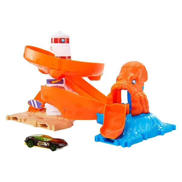 Сетови Hot Wheels City со опасни суштества и автомобил – Октопод