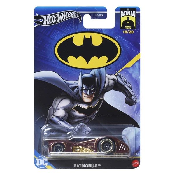 Тематски возила Hot Wheels – Batman, Gran Turismo и други модели – Бордо Batmobile во Batman пакување