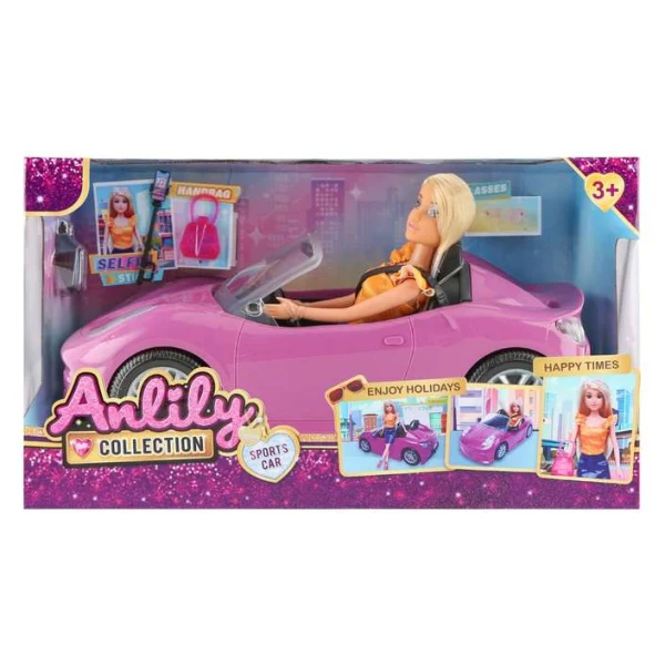 kukla Anlili so kabriolet – Kukla Anlili so kabriolet i selfi stap Masen Toys 29 sm