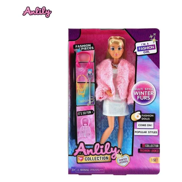kukla Anlili so krznena jakna – Kukla Anlili so krznena jakna i selfi stap Masen Toys 29 sm