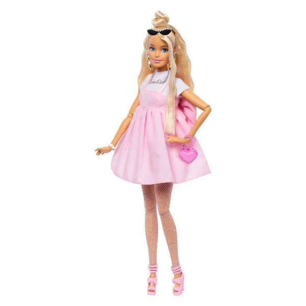 Кукла Barbie Deluxe Style со розов фустан и машна — главен приказ на моделот