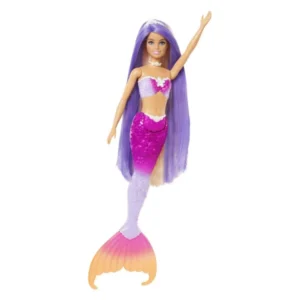 Кукла Barbie сирена што менува боја — Портокалова — дополнителен приказ 2
