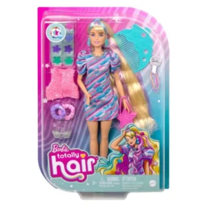 Barbie Totally Hair sini prameni – Kukla Barbie Totally Hair sini prameni so 8 shtipki