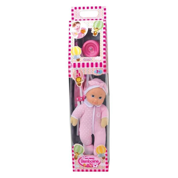 kukla bebe so rozova kolichka – Kukla bebe so rozova kolichka Dimian 34 sm