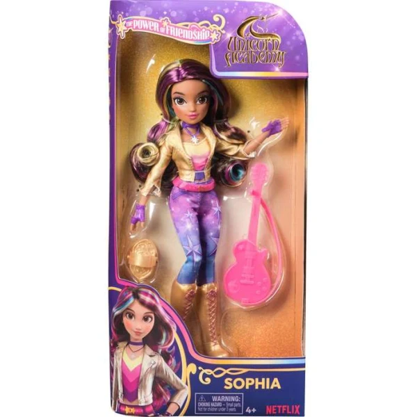 kukla Sophia so gitara – Kukla Sophia so gitara Unicorn Academy, 24 sm so obleka za javanje
