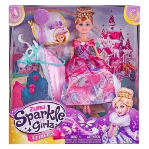 Кукла Sparkle Girlz со еднорог и четка — главен приказ на моделот