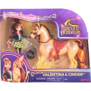 Valentina i ednorogot Cinder – Kukla Valentina i ednorogot Cinder Unicorn Academy so sedlo