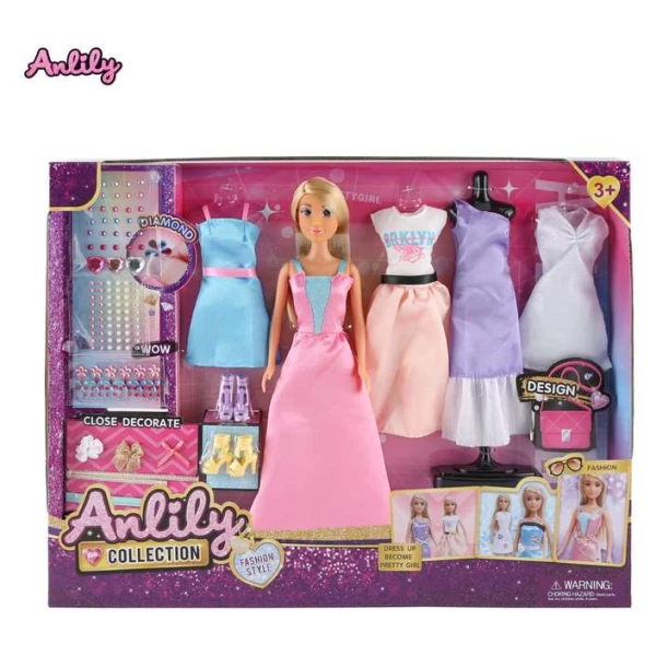 kukla za presoblekuvanje Anlili – Kukla za presoblekuvanje Anlili so obleka i dodatoci Masen Toys 29 sm