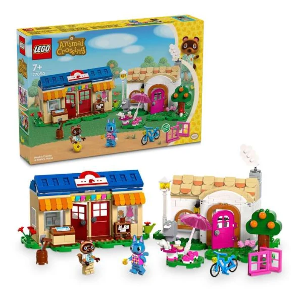 LEGO Animal Crossing 77050 – kutija i dvete sostaveni zgradi
