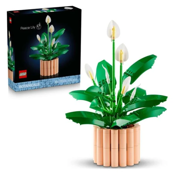 LEGO Botanicals 11504 – kutijata i sostavenata saksija so spatifilum