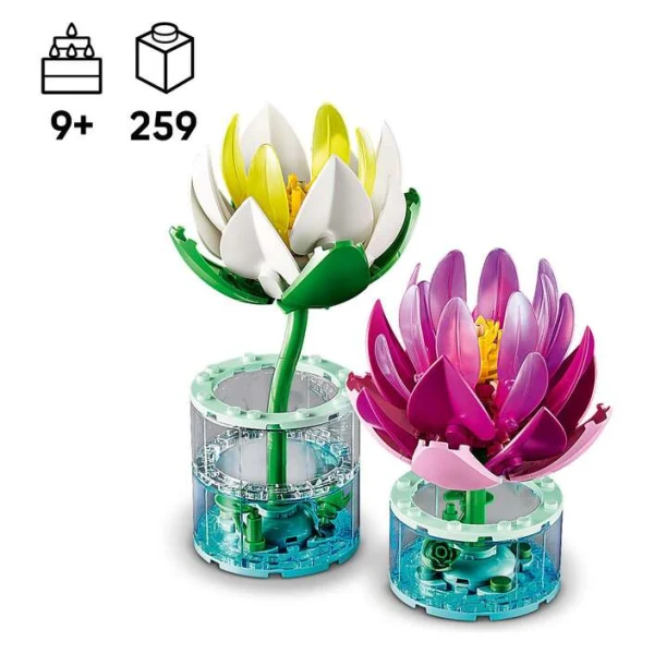 LEGO Botanicals 11511 – sostaveni vodni liljani, pogled spreda