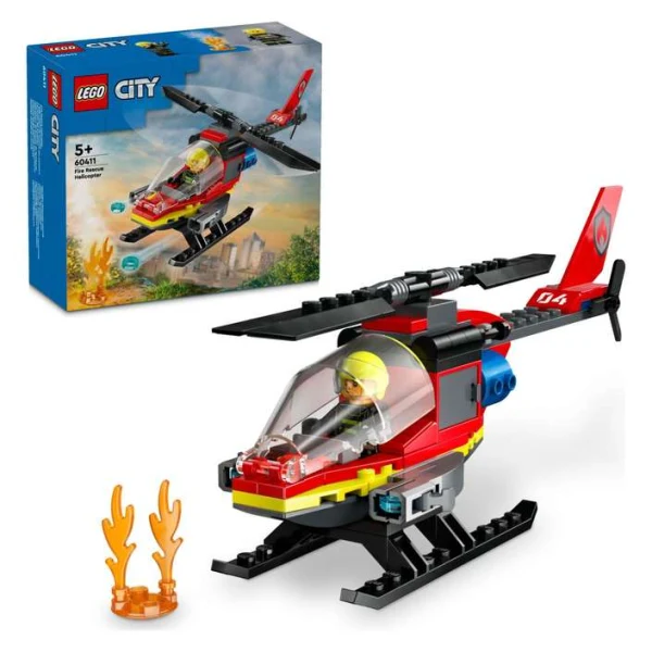 LEGO City 60411 – kutija i sostaveniot helikopter
