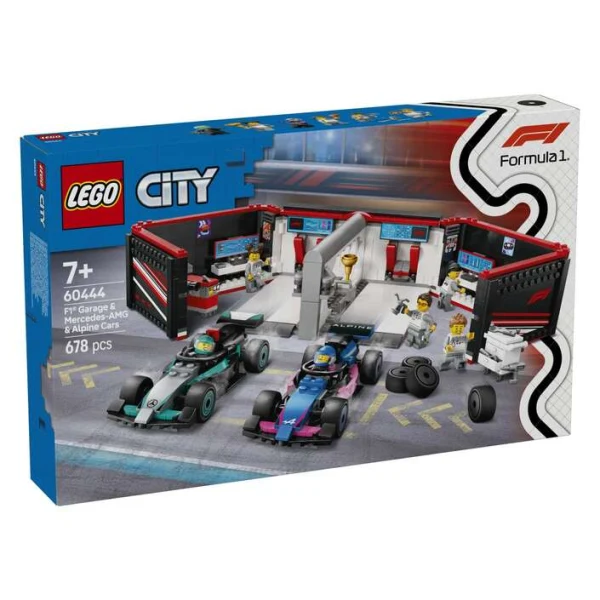 LEGO City 60444 F1 garazha so bolidi Mercedes-AMG i Alpine