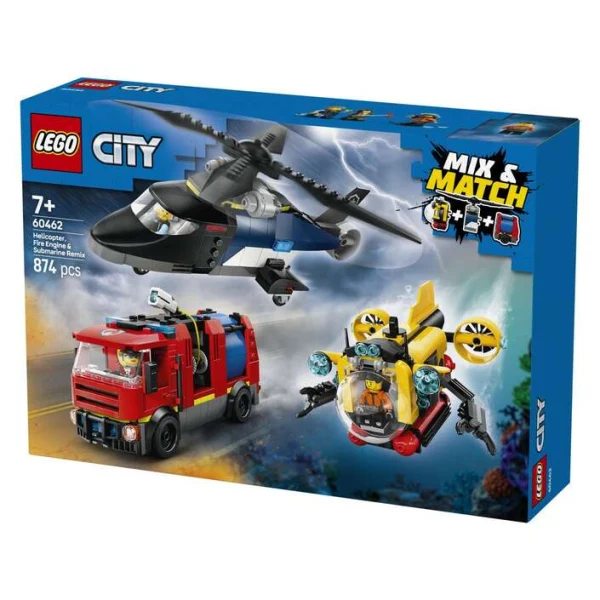 LEGO City 60462 remiks helikopter, protivpozharen kamion i podmornica