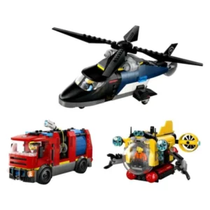 LEGO City 60462 – helikopter, protivpozharen kamion i podmornica