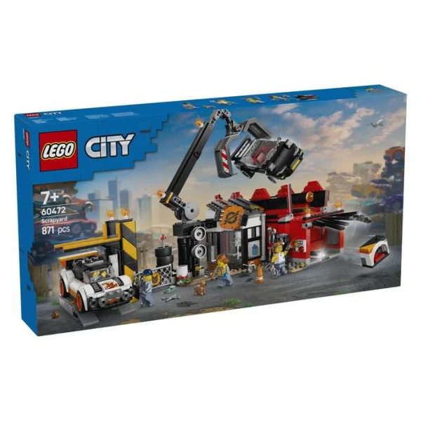 LEGO City 60472 avtootpad so kran, drobilka i dva avtomobili
