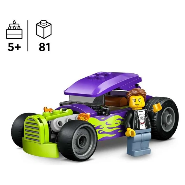 LEGO City 60485 – sostaven hot rod so minifigura na vozach