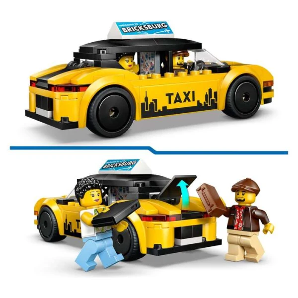 LEGO City 60487 – taksi so minifigurite na vozach i turistka