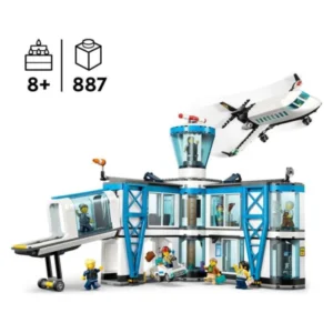 LEGO City 60502 – sostaven aerodrom so kontrolna kula i avion