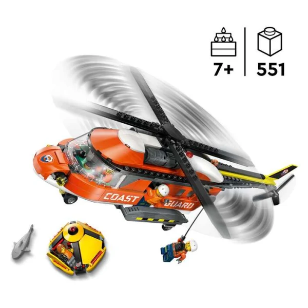 LEGO City 60503 – sostaven crven helikopter so rotori