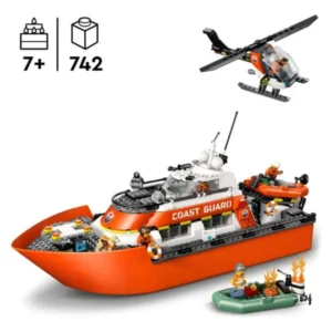 LEGO City 60504 – sostaven brod so helikopter na heliodromot