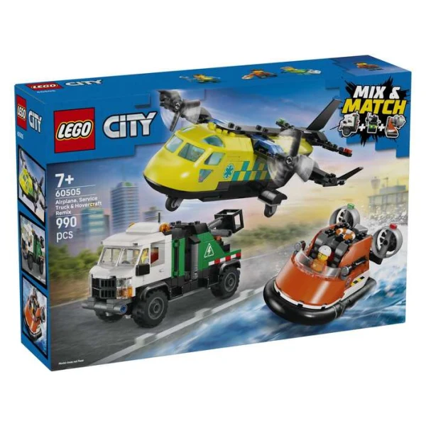 LEGO City 60505 remiks avion, servisen kamion i lebdechko vozilo