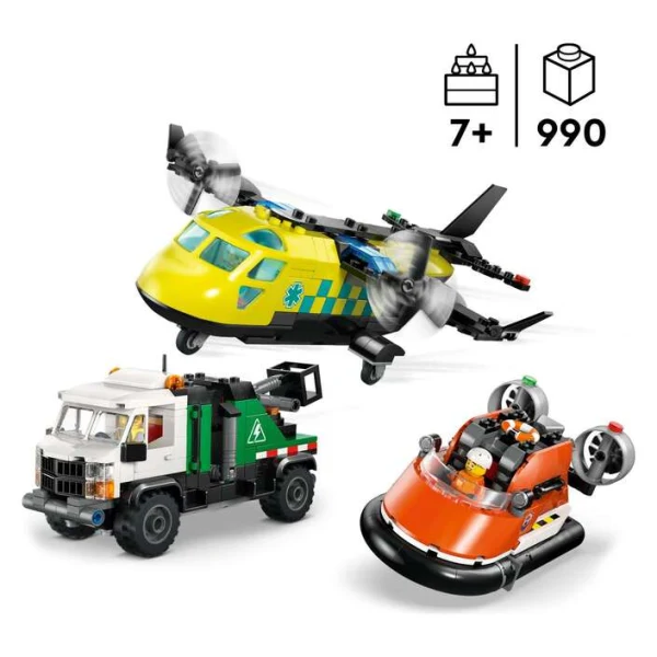 LEGO City 60505 – medicinski avion, servisen kamion i lebdechko vozilo