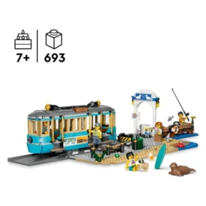 LEGO City 60506 – sostaven tramvaj so pristanishte i plazha
